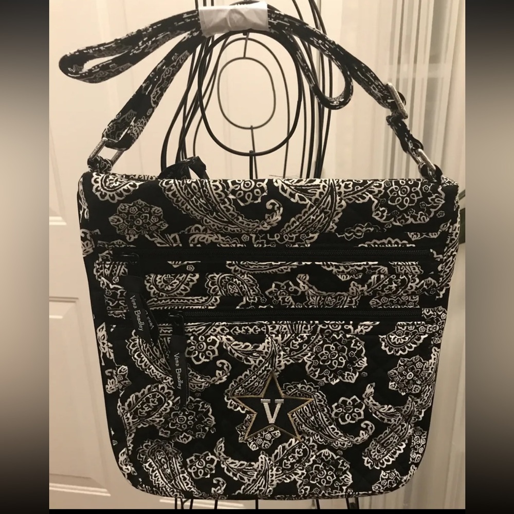 New Vera Bradley Triple Zip Hipster Purse Vanderbilt University Commodores